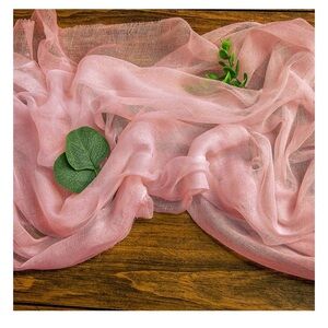 7 Cheesecloth Table Runner 25” x 16ft - Blush / Rose Gold